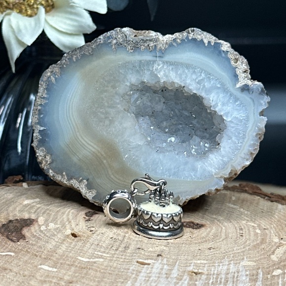 Brighton “Happy Birthday” Cake Silver Pendant Charm for Bracelets - Picture 1 of 5